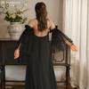 Sheer Tulle Flare Arm Sleeves, Ruffle Elastic Off Shoulder Mesh Cuffs Detachable Bridal Gloves for Wedding Gown Prom Evening Party Photoshoot