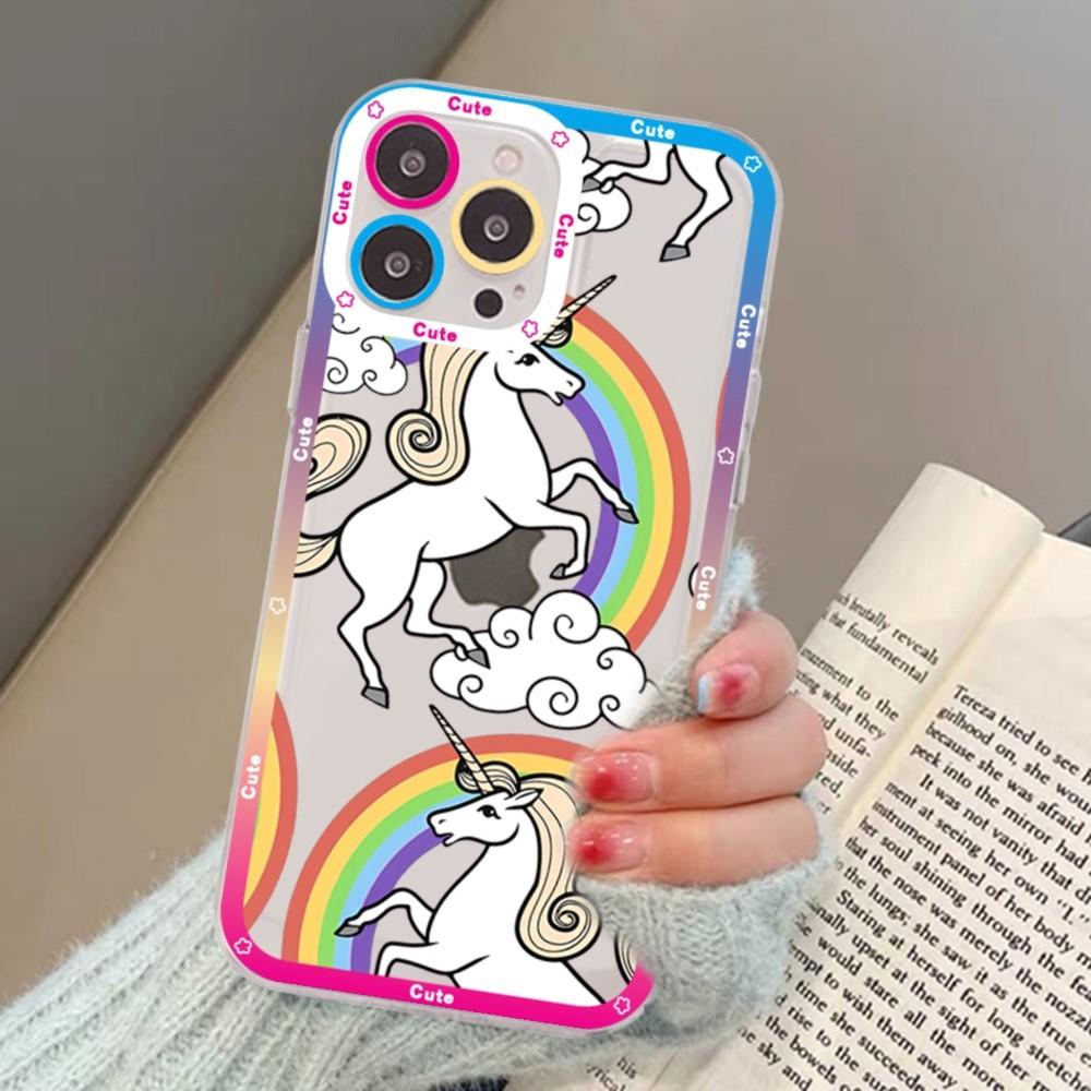 

Cartoon unicorn Phone Case For iPhone 15 13 14 Pro Max XS XR 12 11 Pro 13 Mini Soft Clear Back Cover iphone 11