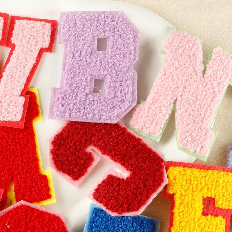 Diy Patch Sticker Letter Towel Embroidery Cloth Sticker Multi-Color Cloth Label Clothing Accessories Badge Embroidery Sticker
