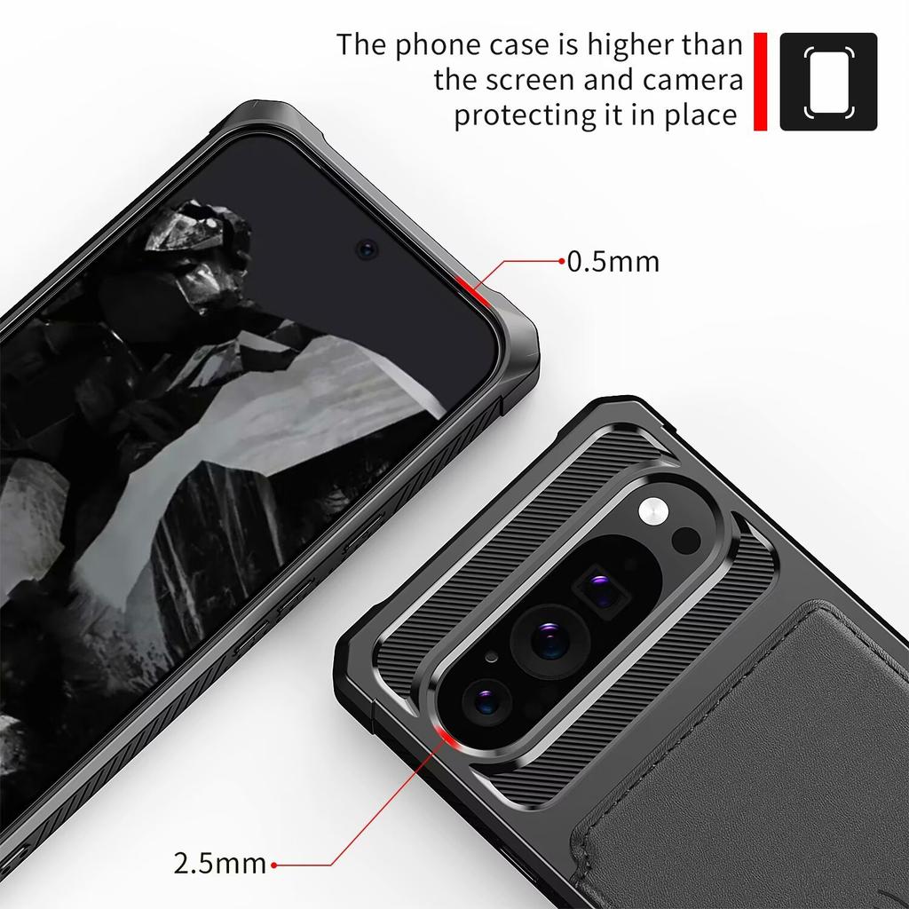 Suitable for Google 8A Mobile Phone Case, Google 9Pro Multi-function Car Magnetic Bracket Insert Card Anti-drop Leather Case