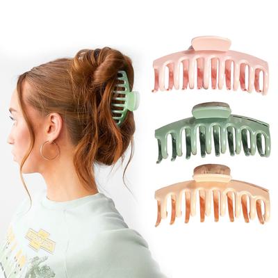 RedChimes 3 Pcs Large Gloss Hair Claw Clips 4.3 for Thick Hair and Long Hair, Jumbo Claw Clips, Oversized Non-slip Hair Clips for Women, Big Strong