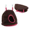 Parrot Nest Berber Fleece Warm Plush Hammock Hanging Swing Bed Cave for Pet Bird Dark Brown