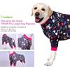 LovinPet Large Dog Pajamas Pitbull PJS: Wound Care/Post Surgery Dog Clothes, Onesies for Dogs, Unicorn Rainbows Black Print, Lightweight Stretchy