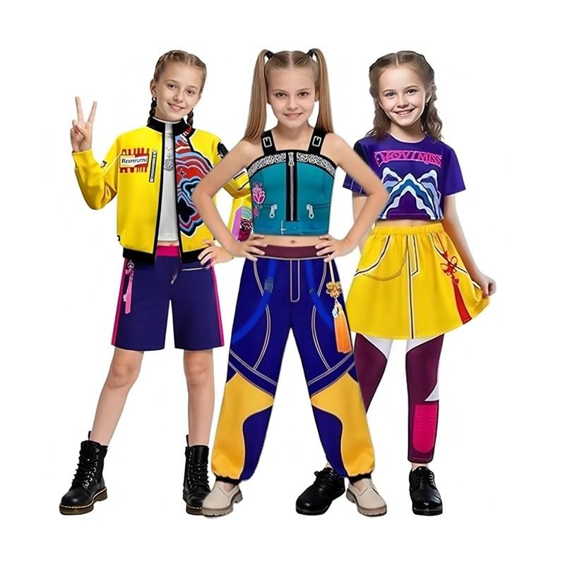 Halloween Children's Costume Witch Girl Group Korean Wave Superstar Lumio Zimila Movie Clothes Short Sleeve Printed