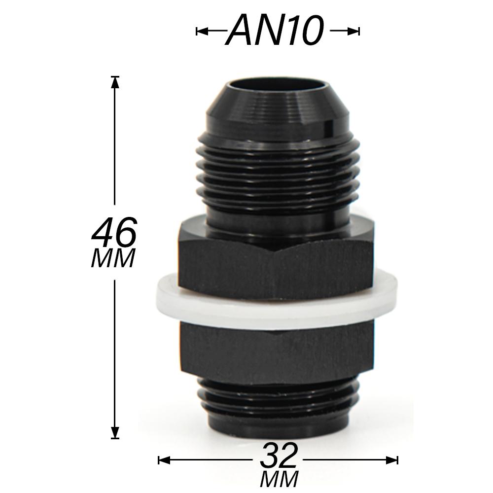 AN6 AN8 AN10 AN12 Black Aluminum Bulkhead Fitting High Pressure Fuel Line Connector Car Accessories Fuel System Fittings7