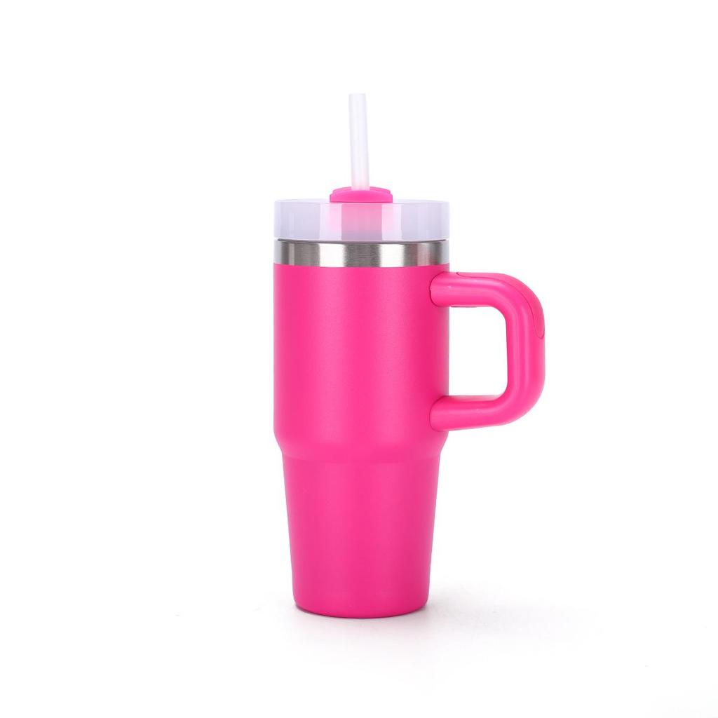 14oz Insulated Stainless Steel Tumbler with Handle for Outdoor Sports and Vehicles