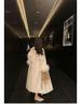 Women's Mid-Length Double-Faced Cashmere Coat with Fox Fur Cuffs for 2025 Autumn/Winter