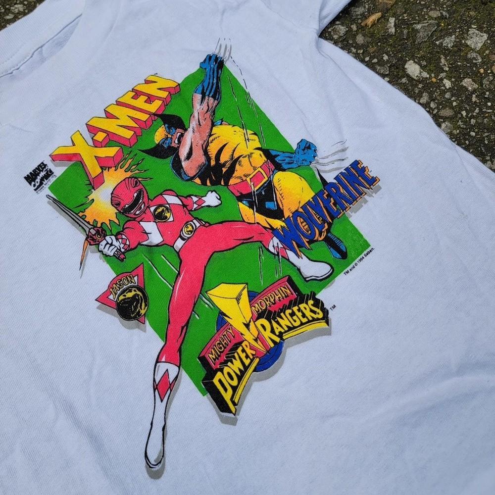 НОВЫЙ 1994 Marvel Comics Люди Икс Могучие Рейнджеры Морфины Футболка Репринт Унисекс Футболка L