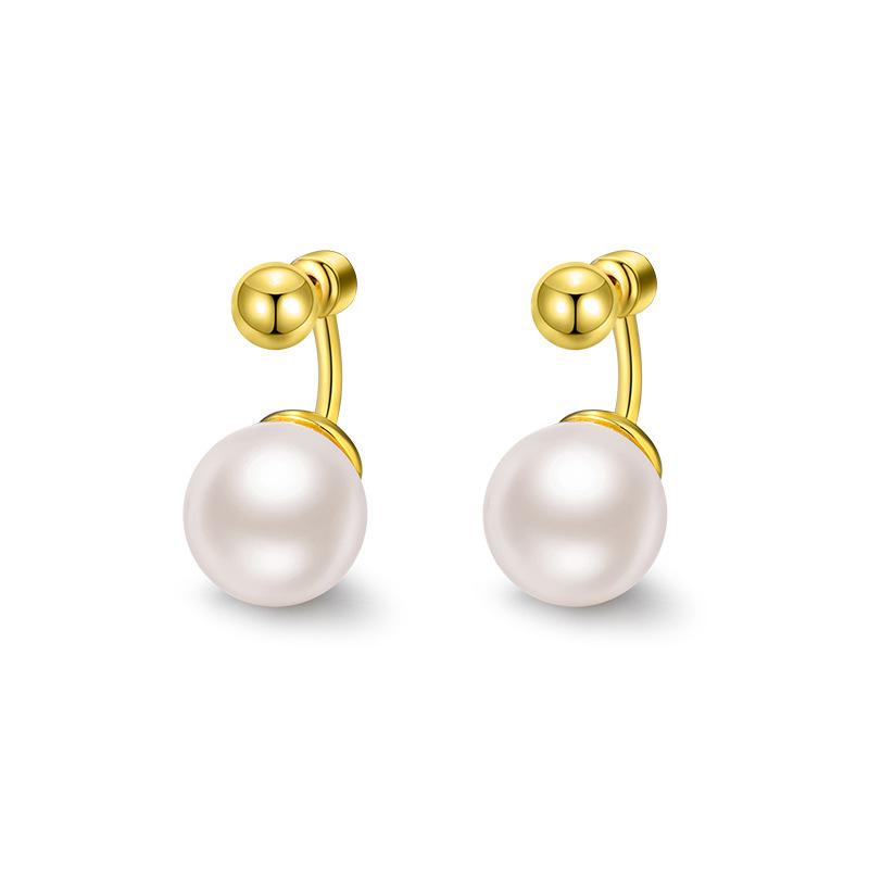 French Retro Pearl Earrings Rear Hanging Light Luxury Niche Design Sense