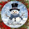 Rustic Christmas Wooden Sign with Adorable Snowman Pattern - Navidad Welcome Sign for Front Door, Wall Hanging Decor - Ideal Christmas Decoration