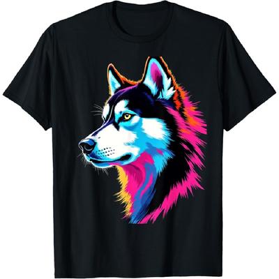 Alaskan Malamute Liefhebber Pop Art Alaskan Malamute Hond T-Shirt