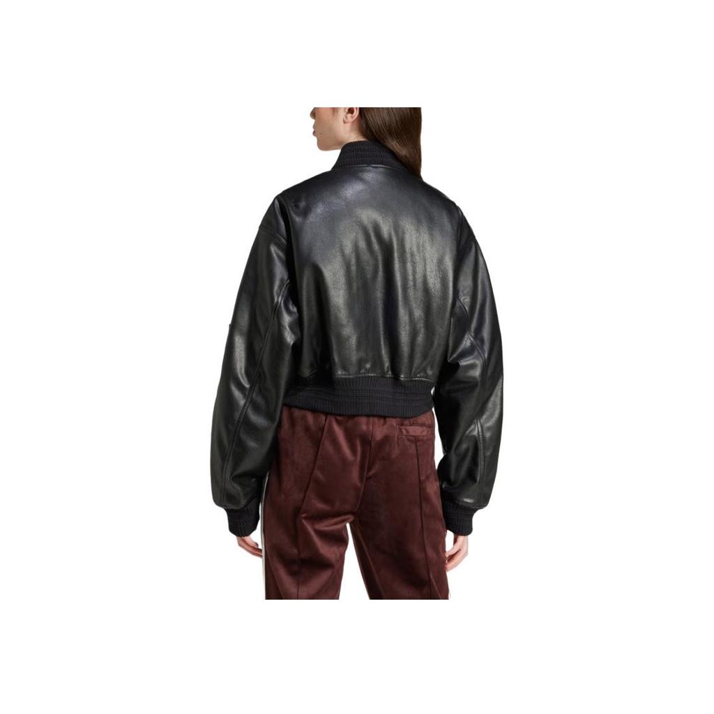 Adidas Originale Bequeme Lockere Reißverschluss Langarm Kurze Jacke Damenjacken Schwarz IX0967