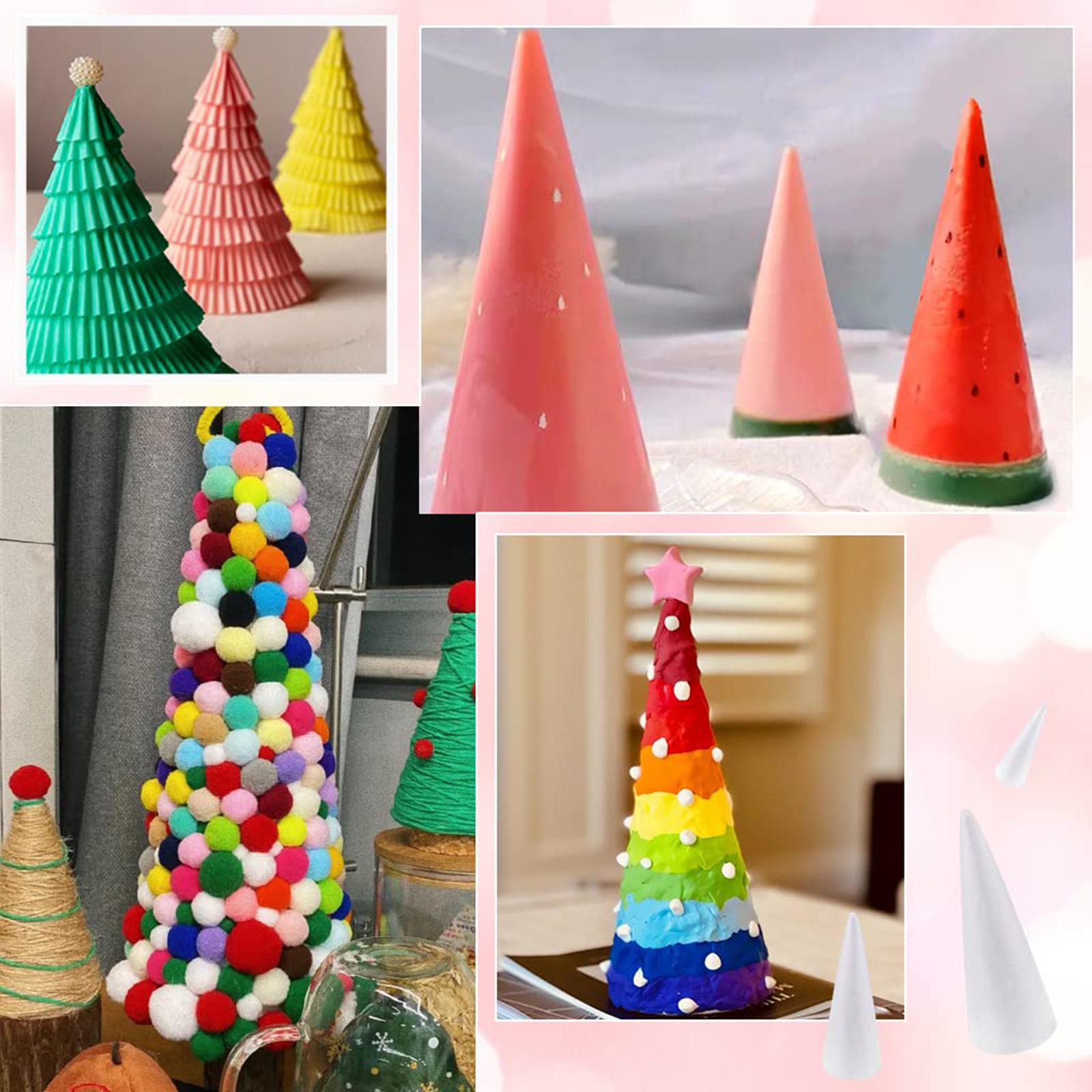 Foam Cones Polystyrene For Crafts DIY Painting Triangle Tree Festive Wedding Line Decoration 20cmX7.9cm