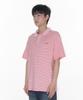 AMES-WORLDWIDE Basic Stripe Collar Tee Pink