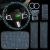 8-Piece Car Interior Set Steering Wheel Cover Seat Belt Pads Armrest Pad Gear Shift Knob Handbrake