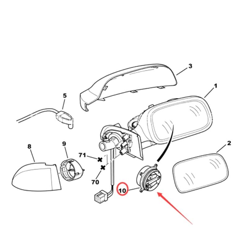 Přední Externí Ovládání skla zpětného zrcátka Pohon nastavování motoru Kompatibilní pro 206 207 306 307 308 C2 C4 C5 660238