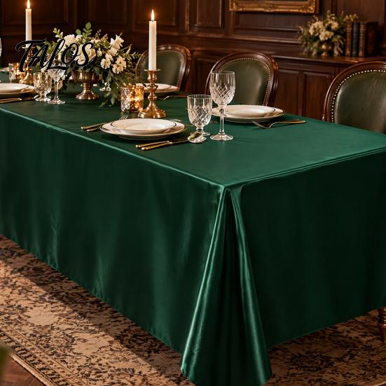 Elegante Tischdecke für Event-Dekoration Einfarbige Satin-Tischdecke, 102 x 57 Zoll Rechteckige seidenartige Tischabdeckung, Waschbar für den täglichen Gebrauch, Glatt und glänzend