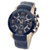 Salvatore Marra Men's Watch, Stainless Steel, Navy Blue, Pink Gold Case, Waterproof, Analog Quartz Movement, Chronograph, Business, Casual, Gift, PGBL