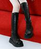 CHAAKAN Zephyr Lace-Up Platform Long Boots Blltr4I161