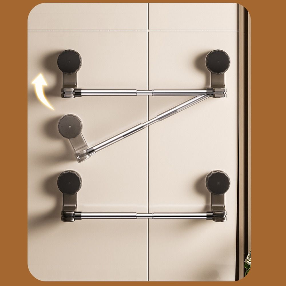 Wall-Mounted Retractable Towel Bar Strong Suction Shower Slipper Hanger Bathroom Towel Rod  Home