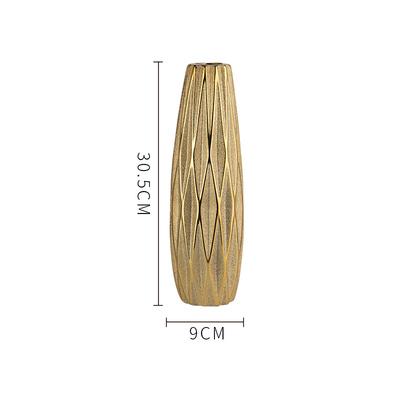 30 cm Luxus Europa Gold Keramik Vase Heimdekoration Kreatives Design Porzellan Dekorative Blumenvase Für Hochzeitsdekoration