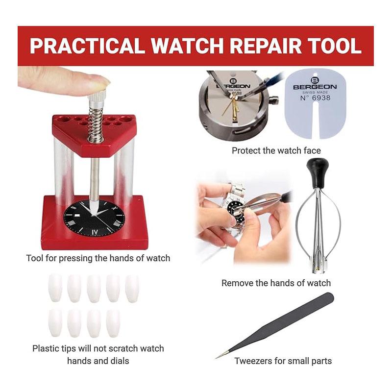 Single Needle Dial Hand Setter & Remover: Watch Repair Tool with Hand Presser Pliers