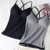 Camisole Women with Chest Pad Gathered Underwear Slim Sexy Bottoming Shirt Women
