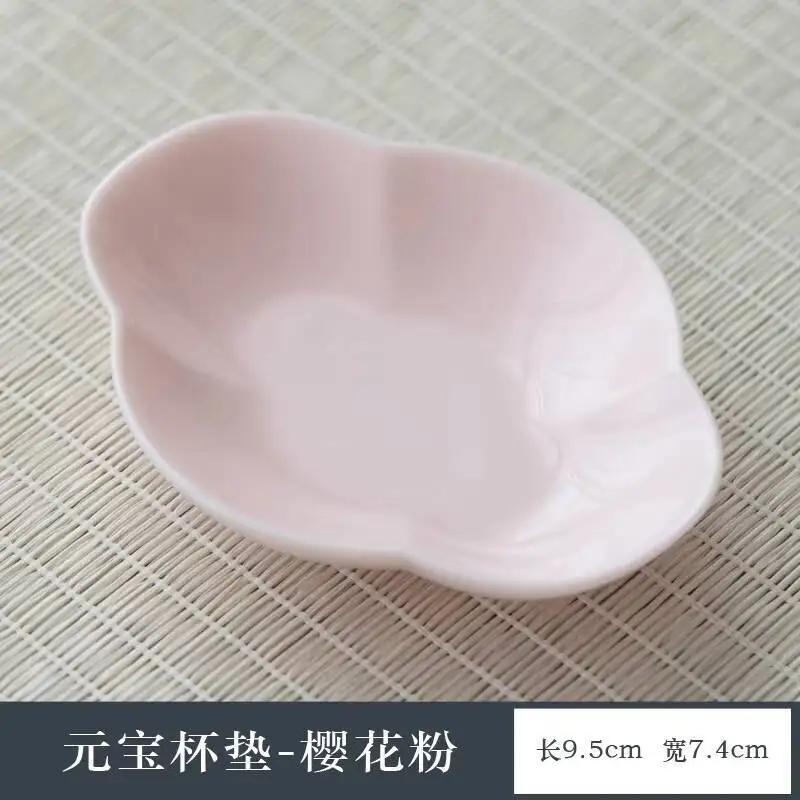 Boutique Jade Mud Powder Kneading Flower Coasters Creative Hot Pad for Coffee Cups Saucer Anti-scald Placemats Cup Holder Teaset