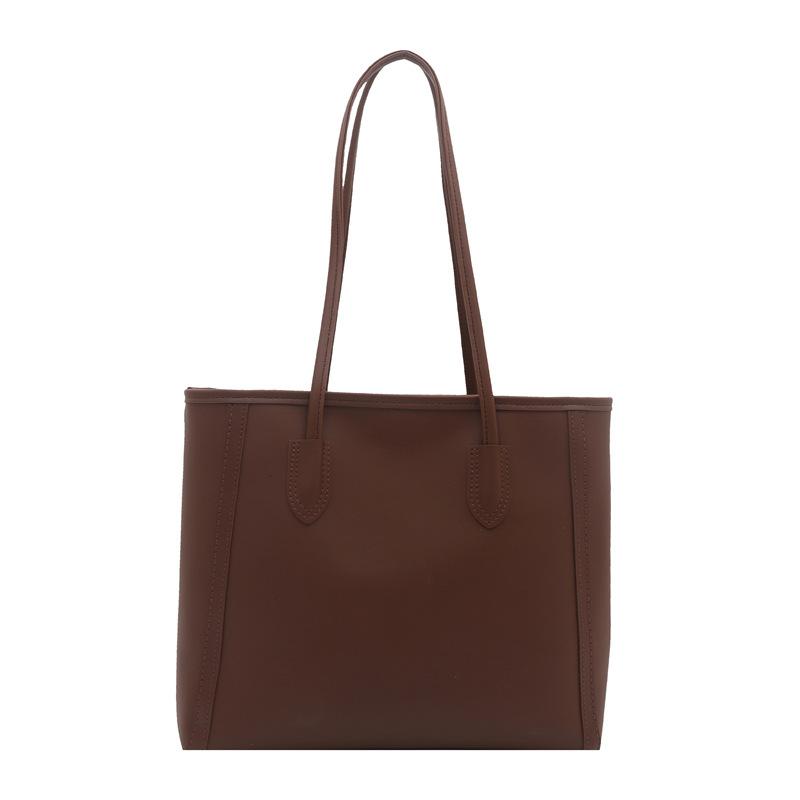 

Large capacity commuter handbag versatile temperament tote bag shoulder bag temperament fashion underarm bag women s bag коричневий