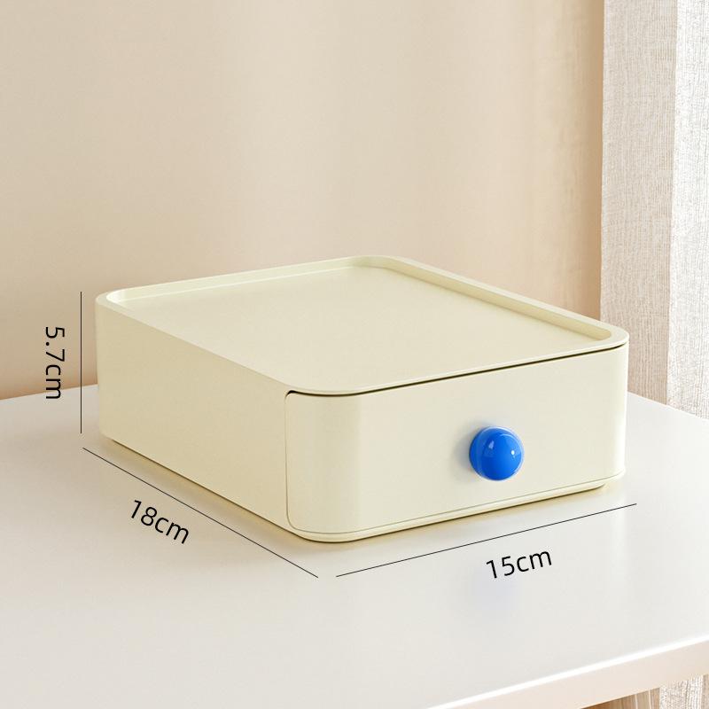 

Креативный кремовый ящик для хранения в стиле дофаминового ящика, настольный ящик для сортировки ювелирных изделий и прочих мелочей, ящик для хранения для офисного стола/прихожей