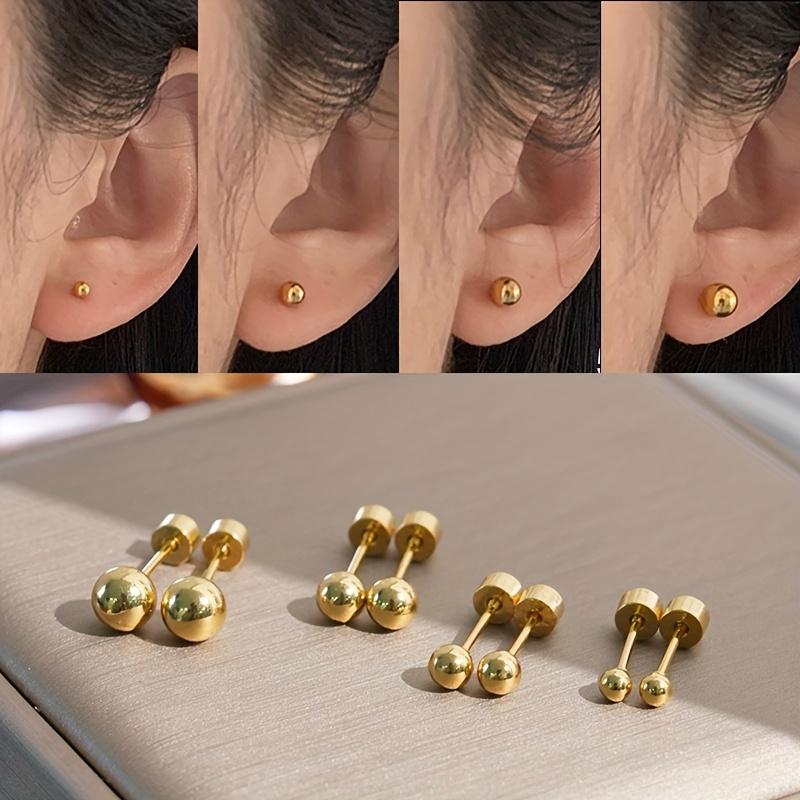 12-Pair Stainless Steel Earrings Set , Flat Back Studs, Small Size for Men  Women Cartilage Earrings for Multiple Piercings