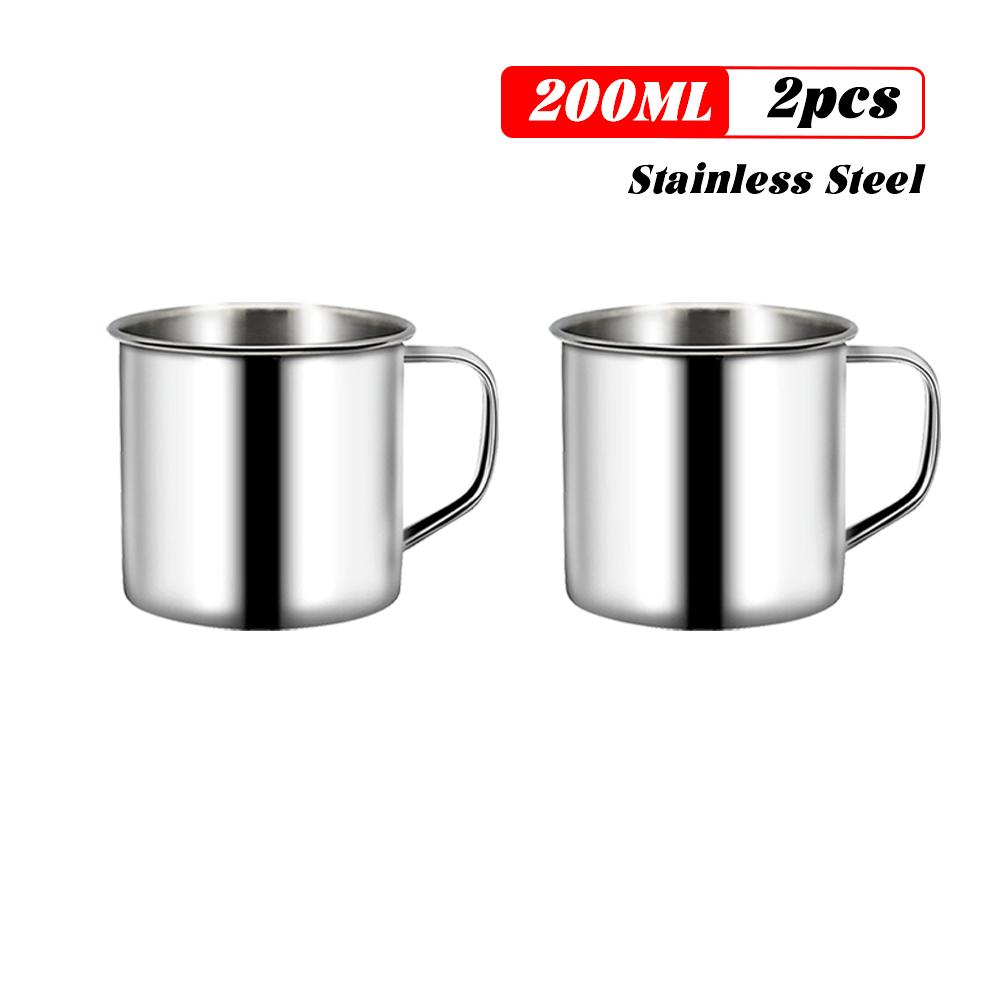 220ML Stailess Steel Mug Coffee Cup Camping Mug Metal Coffee Tea Cup Mug Portable Milk Tea Cup Tumbler Water Mug Drinking Cup