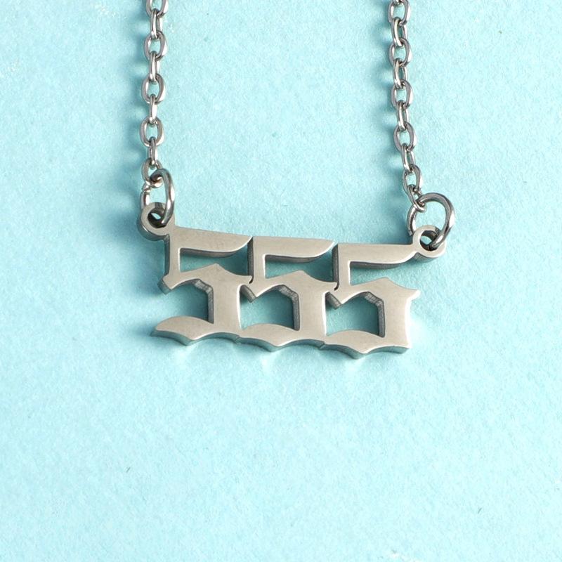 European and American personality number 111-999 stainless steel pendant necklace stainless steel vintage necklace