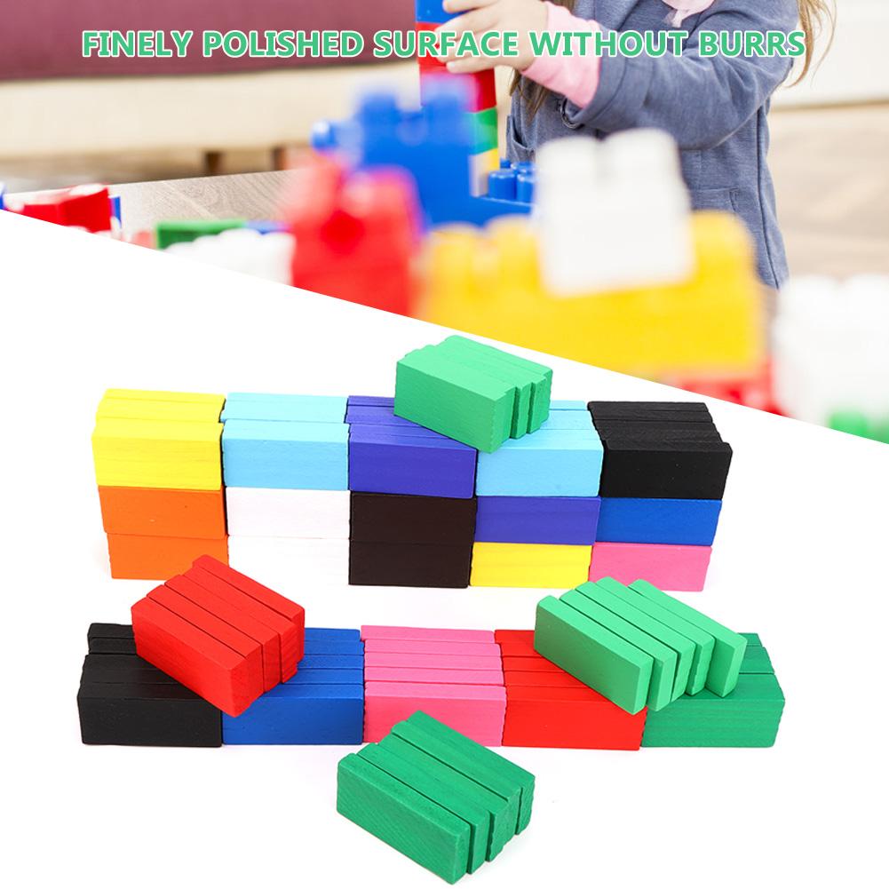 120ks Dřevěné Domino Hračky Děti Rané Učení Stavební Blok Vzdělávací Hračka 120ks Domino
