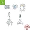 Dream Ocean Series Jellyfish Fishtail Diy Pendant, Niche S925 Silver Beaded Jewelry Accessories