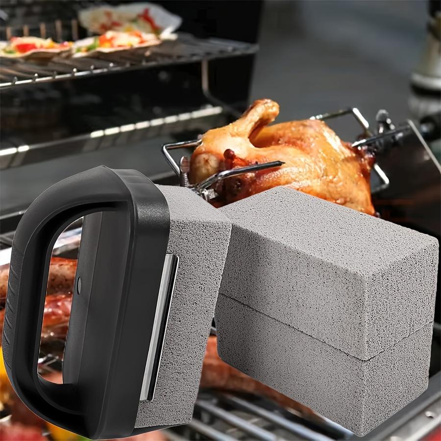 

1 шт. Сверхпрочные пемзовые кирпичи для чистки гриля с ручками Мультиповерхностные, Не требуют питания, Идеальны для удаления пятен с барбекю, бассейна и раковины