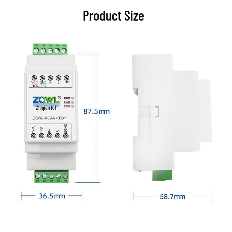 CAN To RS485/RS422 Bidirectional Serial Converter