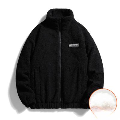 Herrenjacke für Herbst und Winter, Fleece-verdickter Stehkragen-Pullover, Fleece-Daunenjacke, Warme Jacke