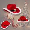 Red Christmas Cowboy Hat, Unisex Holiday Celebration Decoration Hat, Christmas Atmosphere Decoration Personalized Hat