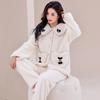 Winter Long Sleeve Thick Warm Flannel Pajama Sets for Women Coral Velvet Cardigan Sleepwear Suit Pyjamas Homewear Luxury Clothes