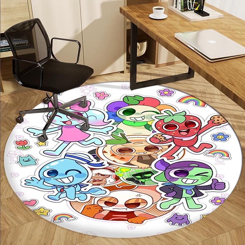 Dandy's World Pattern Round Rug, Indoor/Outdoor Mat, for Picnic, Gameroom, Bedroom, Office, Living Room, Home Decor Carpet, Birthday Gift