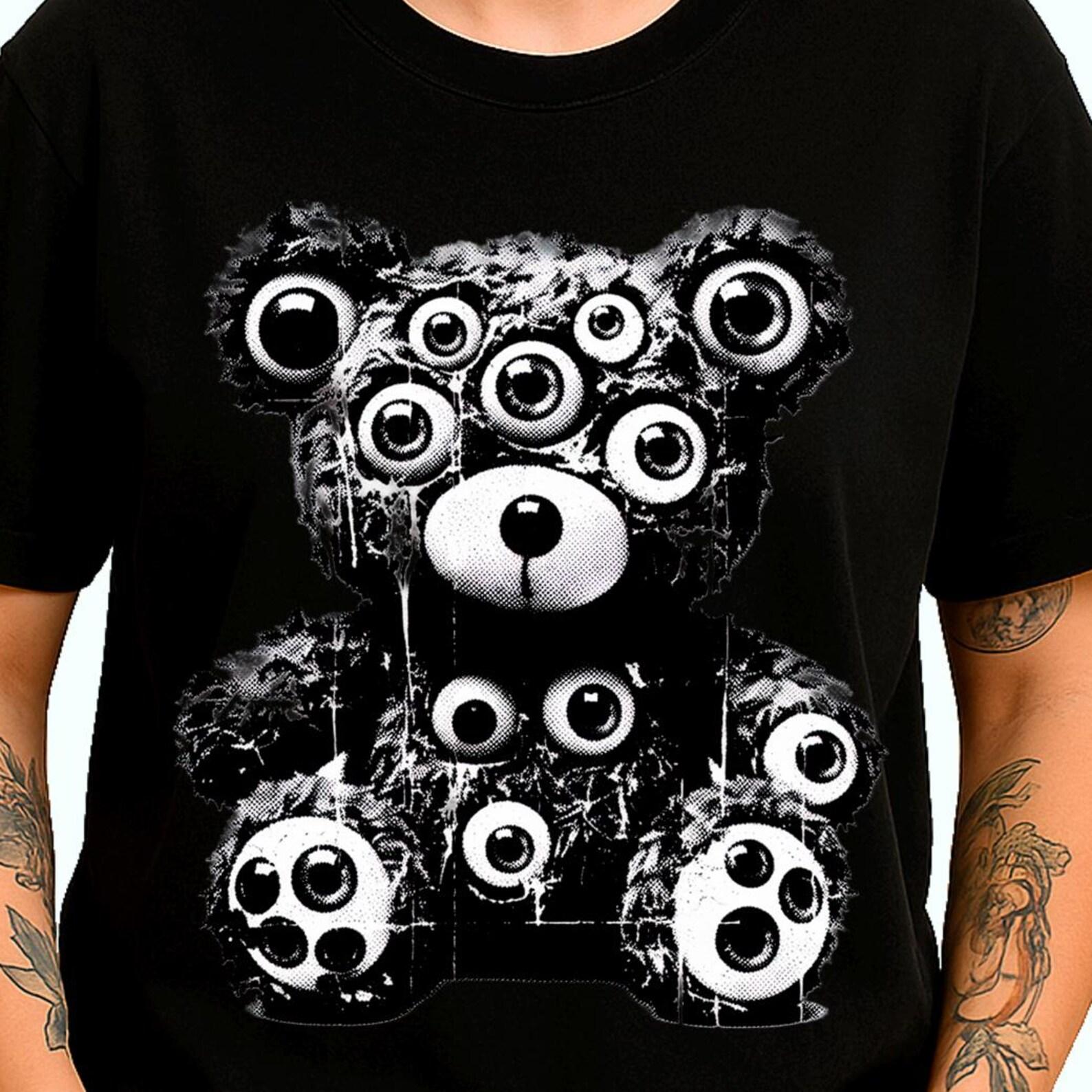 Weirdcore Bear T-Shirt | Eerie Teddy Bear Tee | Surreal Gothic Haunted Gift 4XL
