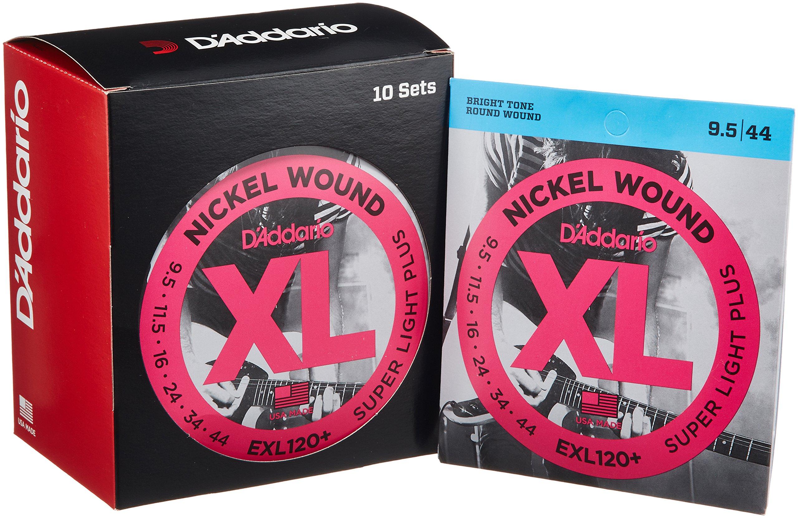 

Super Light Plus XL Nickel Electric Guitar Pack of D Addario Strings, .0095-.044, 10, EXL120+