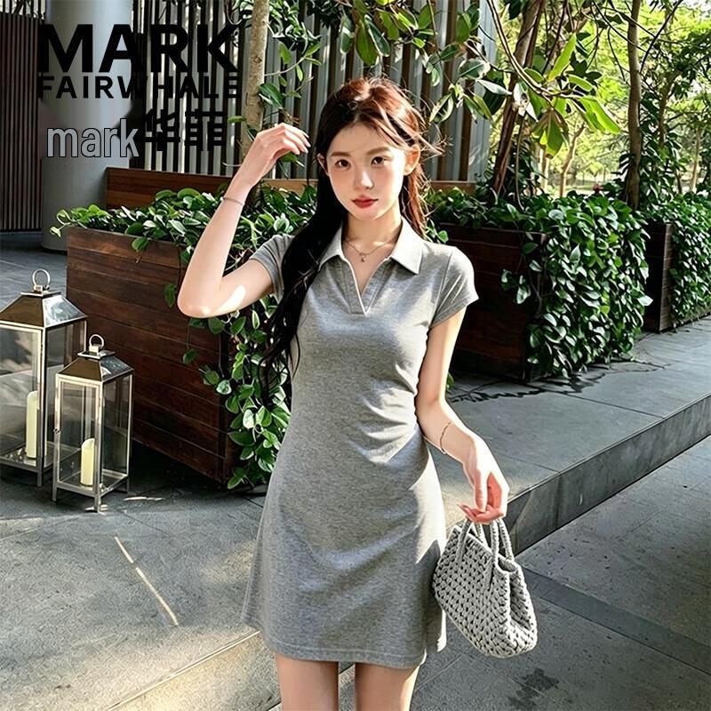 MARK FAIRWHALE Women s Polo Collar Flutter Sleeve A-Line Dress XL