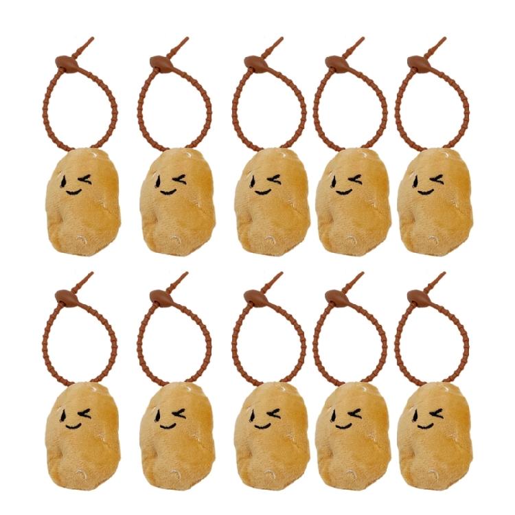 Set of 10 Handmade Miniature Potato Keyring and Pin Keychain Charm Multifunctional Key Holder for Trendy Individuals