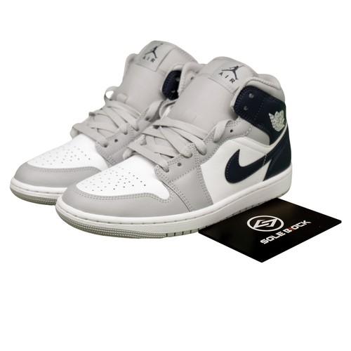 

Air Jordan 1 Mid Wolf Grey Midnight Navy DQ8426-104 Men s EU 47.5 білий