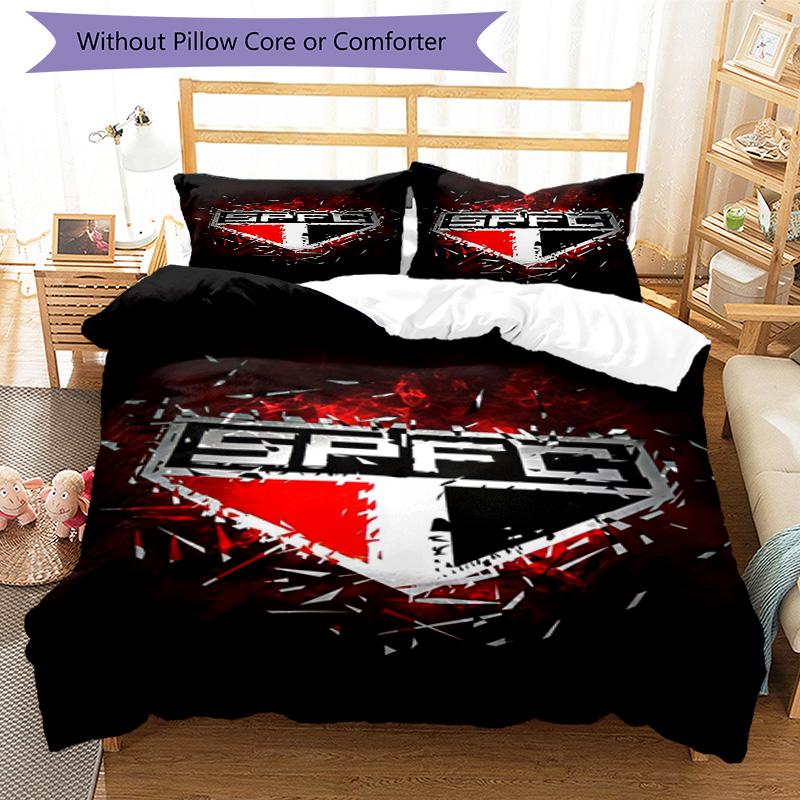 Paulo Fc Emblem Printed Pattern Duvet Cover Set – includes 1 duvet cover and 2 matching pillowcases Bedroom decor Christmas gifts
