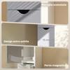 Colonna per Bagno, Mobile da Bagno in Legno Salvaspazio, Mobile con Armadietto, Mensole e Cassetti, 15x33x136,8 cm, Grigio Chiaro