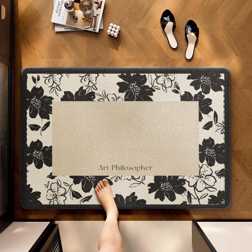 American Style Imitation Cashmere Irregular Floor Mat - Water Absorbent, Dirt Resistant for Bathroom and Kitchen Hallway.