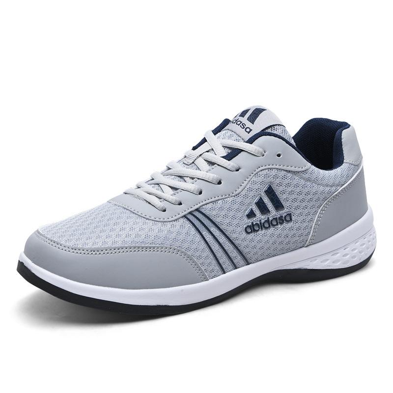 

Men s shoes summer ultra-light hollow mesh sports shoes lightweight running shoes European and American large-size men s casual trendy shoes 45 серый